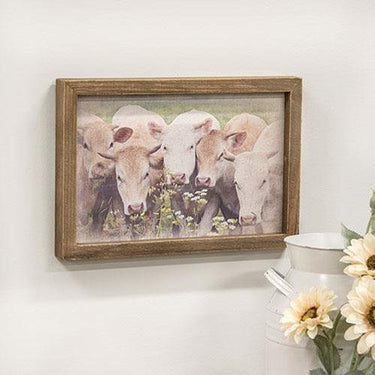 Gathered Cows Framed Print Wood Frame - The Fox Decor